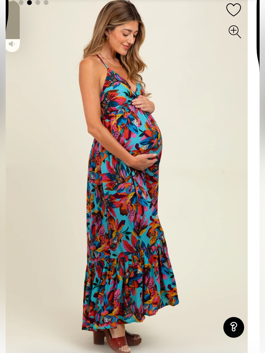 Pink Blush Maternity Floral Halter Maxi Dress — image 2 of 7